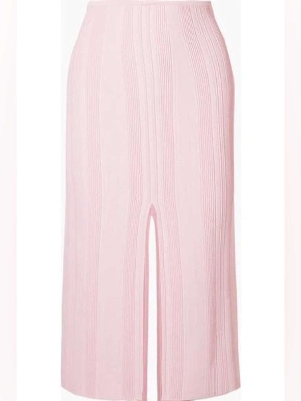 Proenza Schouler RIBBED STRETCH-KNIT MIDI SKIRT IN BABY PINK Sz large NWT - Picture 5 of 13